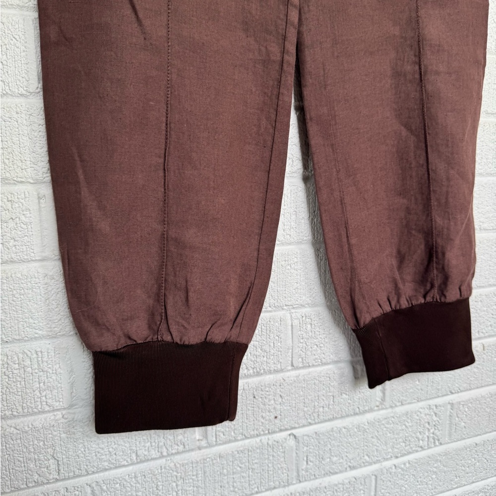 Boss Brown Linen Cotton Pants with Relaxed Fit - Picture 8 of 15